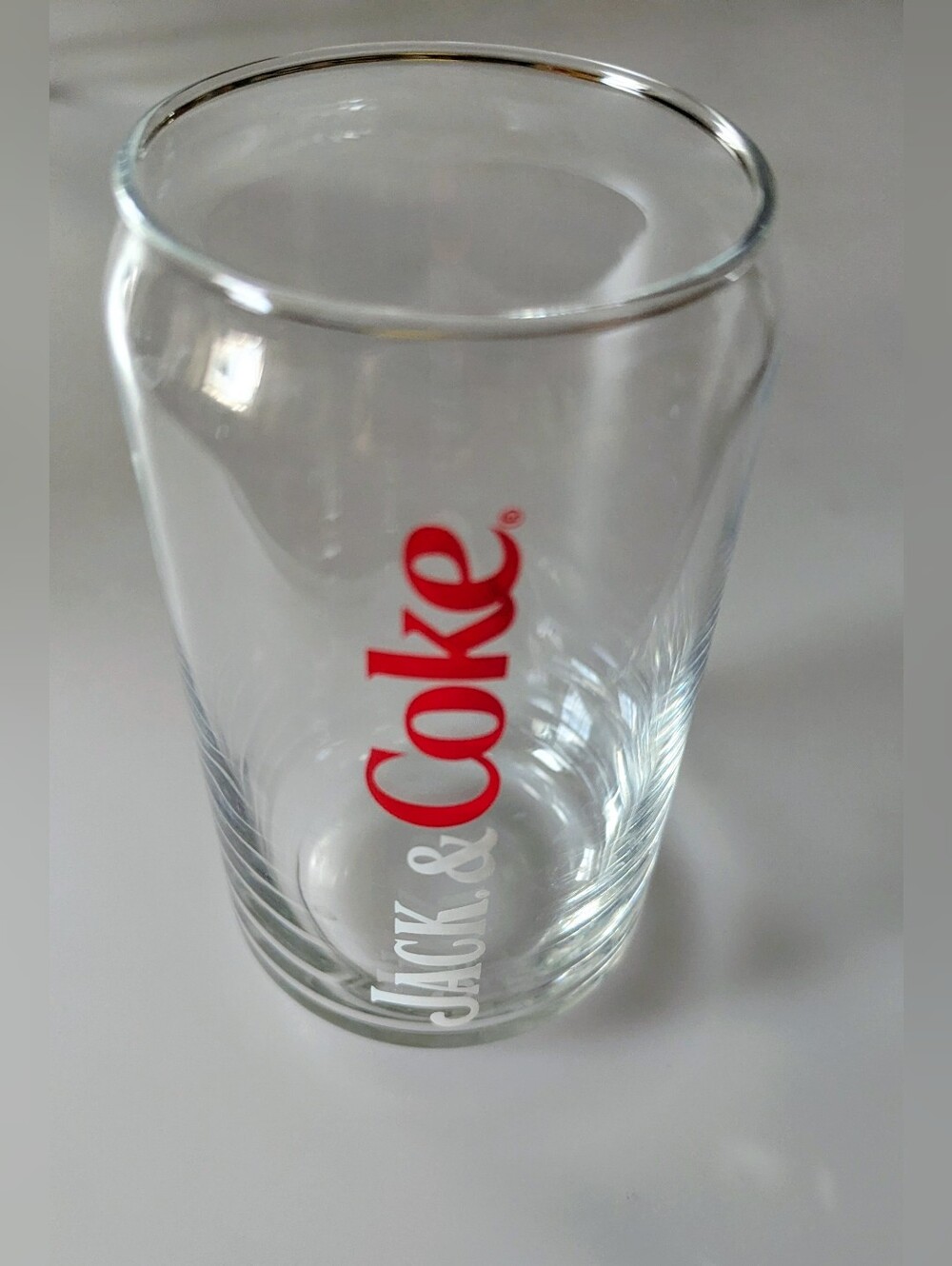 JACK & COKE Jack Daniels Coca-Cola Can Style Tumbler Glass 5.5" Tall